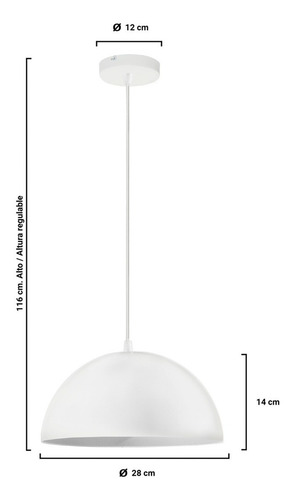 Imagen 3 de 10 de Lampara Colgante Campana Grande 30cm Techo E27 Deco Interior