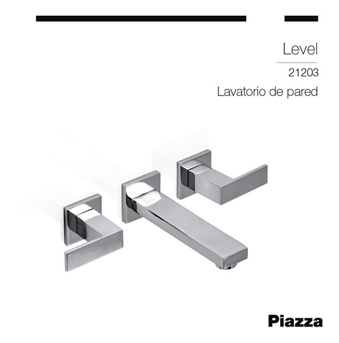Imagen 2 de 6 de Griferia De Pared Piazza Level 21203 Cromado Cierre Ceramico