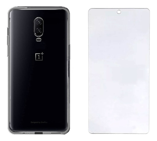 Oneplus 6 T Combo Funda Silicona + Vidrio Templado Hd