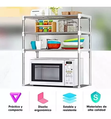 Organizador de cocina de 3 niveles, estante de almacenamiento de