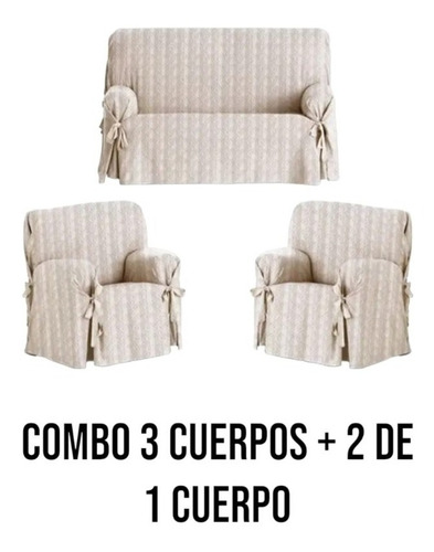 Funda Sillon 3 Cuerpos + 2 De 1 Cuerpo Rustica Resistente