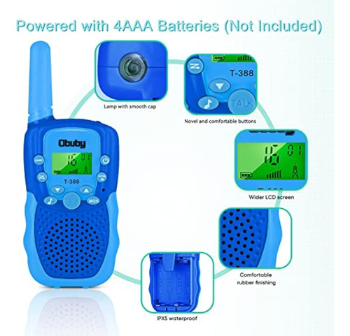 Walkie Talkies Para Niños 3 Pzas Gran Alcance Con Linterna