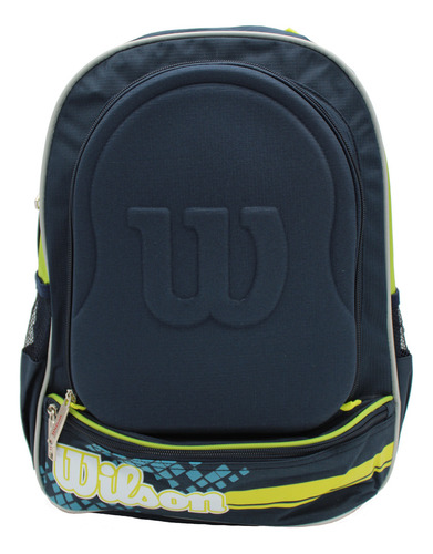 Mochila Wilson 5 Compartimentos Bolsa Interna Con Cierre Color Azul Diseño De La Tela Liso Con Logo