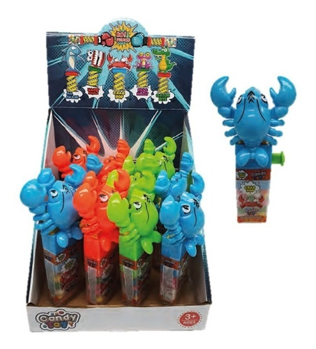 Candy Toy Cangrejo Pop Con Dulces Display X 12 Unidades