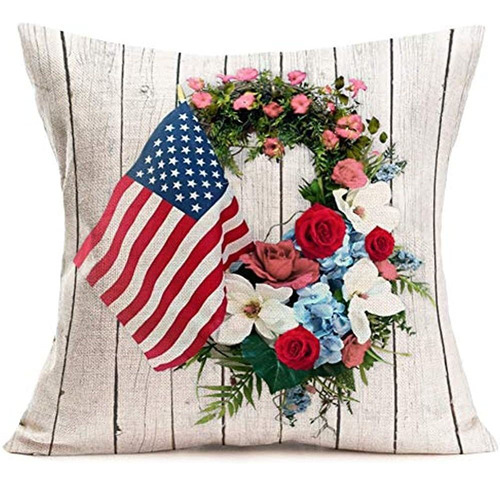 Juego De 4 Fundas De Almohada Para El Día De La Independenci