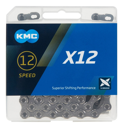 Imagem 1 de 1 de Corrente Bicicleta Kmc X12 Bike 12v Prata Cromada 126 Elos