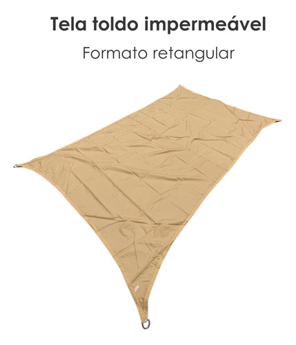Toldo Tela Sombra 6x5 M Impermeável + Kit Instalação Fácil