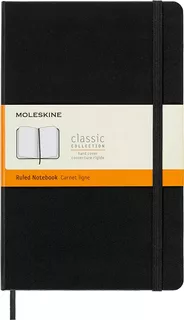 Libreta Moleskine Clásica Grande Dura Negra Rayada