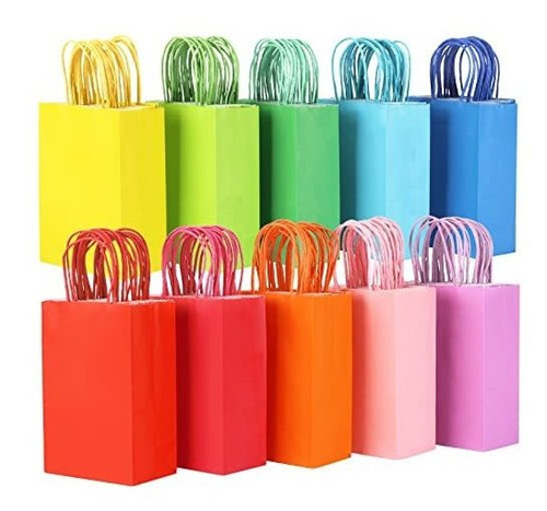 Bolsa De Papel Kraft Para Souvenirs, 10 Colores, 100 Piezas