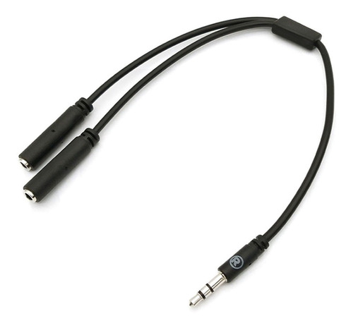 Cable 3.5mm Radioshack 2 Salidas Para Audífono 20.3 Cm Negro