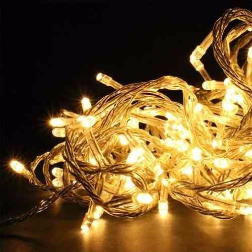 Guia De 100 Luces Led Navidad Cálidas Cable Cristal