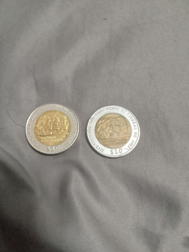 2 Monedas Del Bicentenario De Uruguay 10$