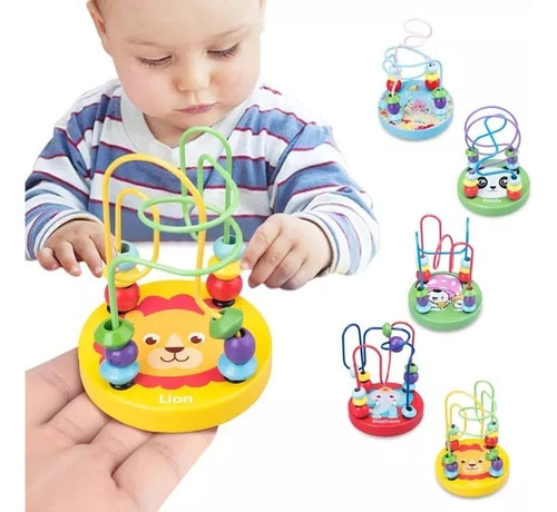 Juego Laberinto Didáctico Madera Infantil Bebe Niños Colores