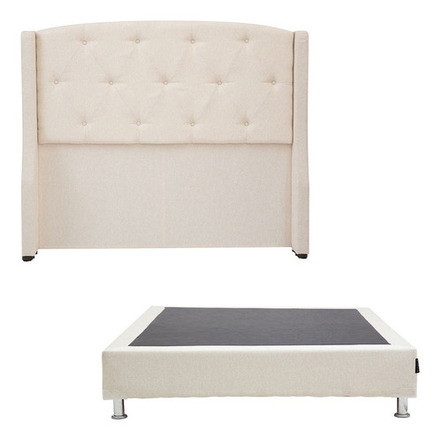 Cabecera Matrimonial Dicasa Zefyr Beige+ Box Dicasa Dolum