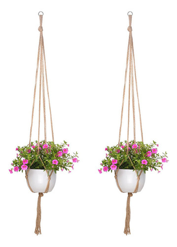 Colgador De Plantas, Maceta Con Cuerda De Algodón Para Pared