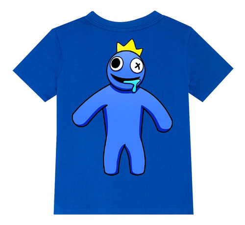 Polera Color Algodón 100% Niños Rainbow Friends Blue