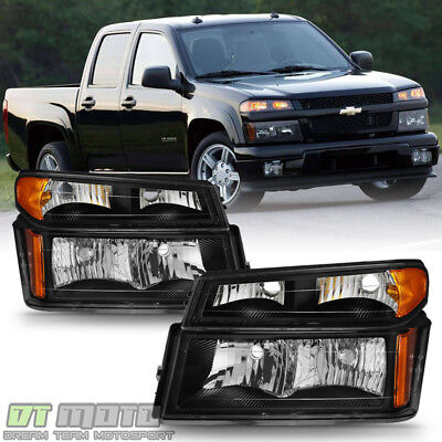 Blk [4pc] 2004-2012 Chevy Colorado Canyon Headlights Cor Yyk