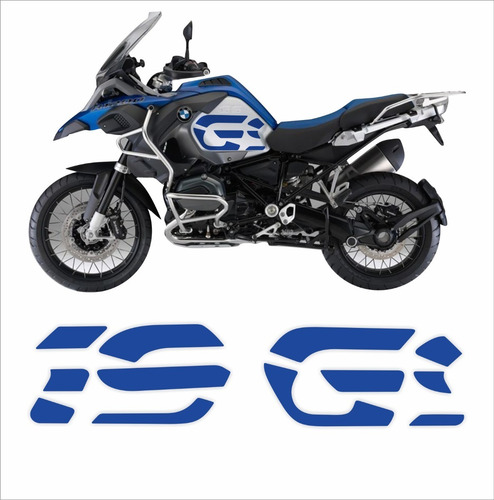 Imagem 1 de 3 de Par Adesivos Emblemas Laterais Bmw R1200 Gs Adventure Azul