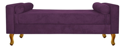 Recamier Baú Félix Queen Size 160cm Suede Roxo - Amarena