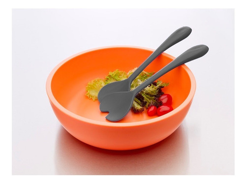 Cubiertos Para Ensalada Plenos Plástico Set X 2 Colores Color Gris Oscuro