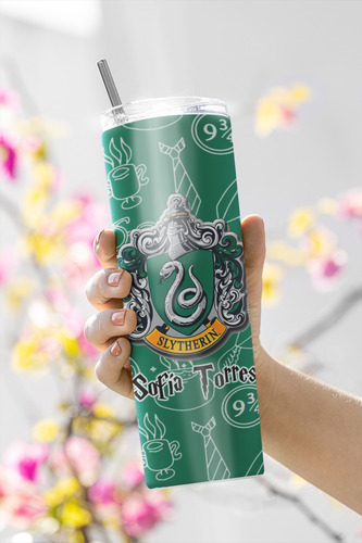 Termo Skinny Harry Portter Nombre Personalizado Slytherin Verde