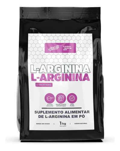 Suplemento Em Em Pó 4well  Aminoácidos Arginina Sabor  100% Pura Em Pouch De 500g