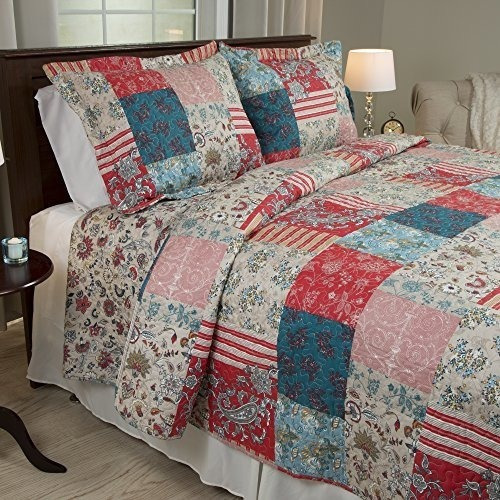 Lavish Home 3 Piezas Mallory Quilt Set Full  Queen