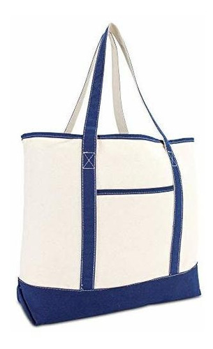 22  Open Top Heavy Duty Deluxe Tote Bag With Outer Pocket