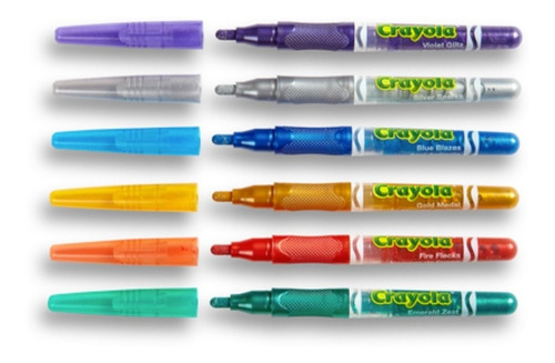 Crayola Glitter Markers 6pz Xtreme C