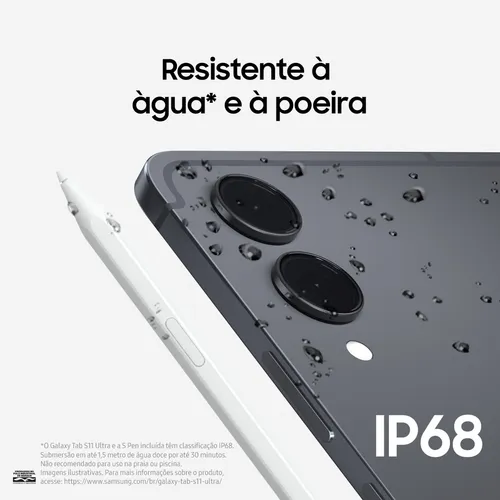 Tablet Samsung Galaxy Tab S11 Ultra Wifi, 512gb, 12gb Ram, Galaxy Ai, S Pen, Capa Teclado, Tela Imersiva De 14,6  120hz, Hdr10+, Camera 13mp, Ip68, Android 16 Cinza