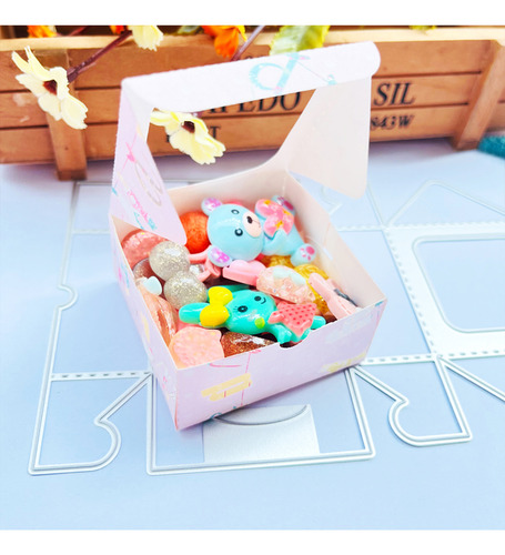 Caja De Caramelos Cuadrada Hueca En 3d, Troqueles Para Corta