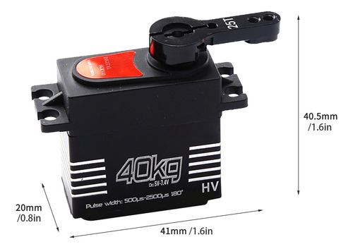 Servo Para Rc Car Digital De 40 Kg, 2 Piezas, Engranaje De M