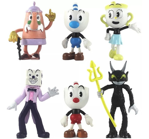 Set 6 Figuras Cuphead Juguete Muñecos Personaje Acción 