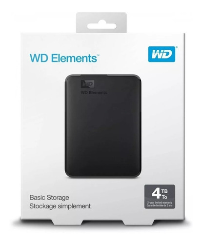 Disco duro externo Western Digital WD Elements WDBU6Y0040BBK-WESN 4TB negro