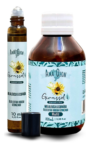 Ama Ozon Kit Especial Oleos Ozonizados Rolon E Refil Fragrância N6 Melaleuca E Copaiba