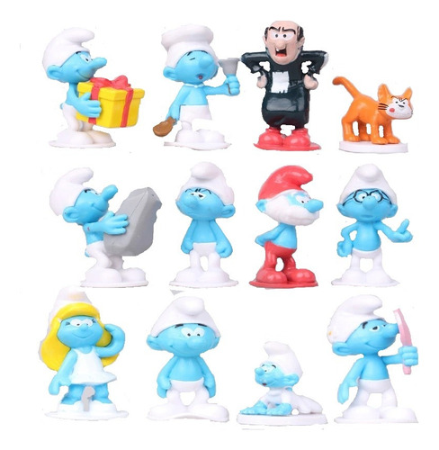 Set De 12 Figuras De Pvc De Los Pitufos