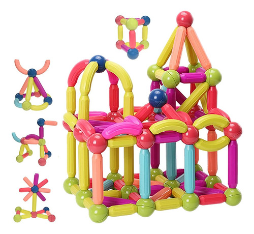 128 Piezas De Bloques De Construcción Educativos For Niños,