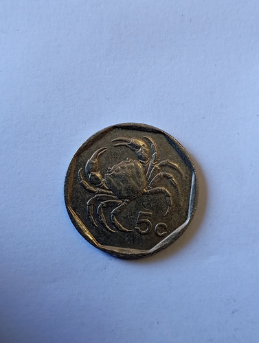 Moneda Malta 5 Cents 1995 Cangrejo (&1537 (Usado)