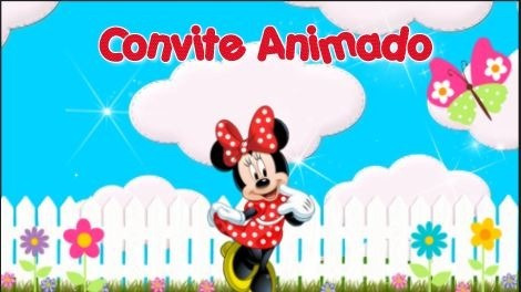 Convite Virtual Animado Minnie Vermelha - 5 Fotos