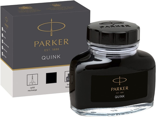 Tinta Parker Quink 57ml Negra Para Embolo - Frasco Tintero