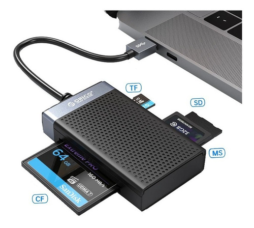  Lector De Tarjetas De Memoria Usb-c 4 En 1 Sd Tf Cf Ms Oric