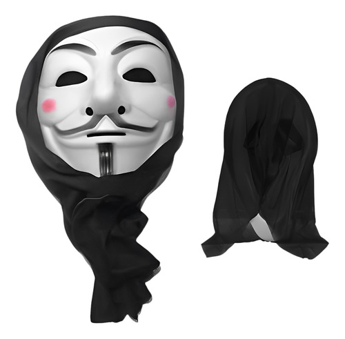 Mascara De Anonymus  Para El Halloween Con Capucha