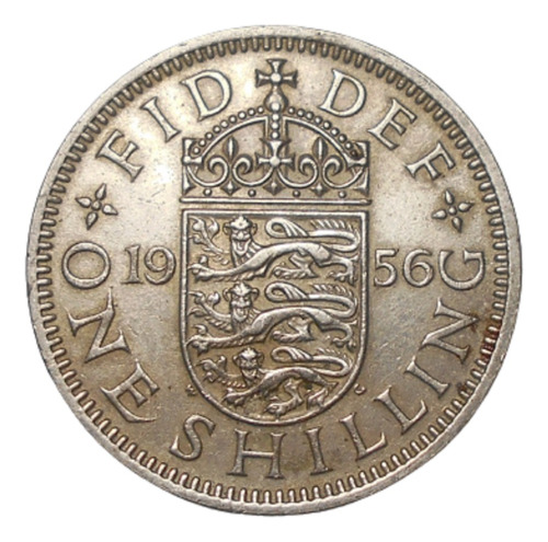 Gran Bretaña  One Shilling 1956 - Km#904 - Elizabeth Il