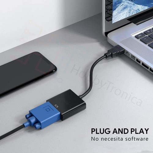 Imagen 2 de 3 de Adaptador De Hdmi Vga Cable Hdmi Vga Conversor Hdmi Vga