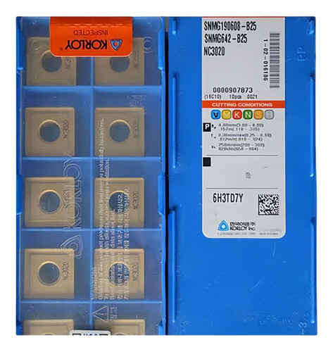 Insert Giratorio Snmg120408-hm Nc3020 100% Original, 10 Uni