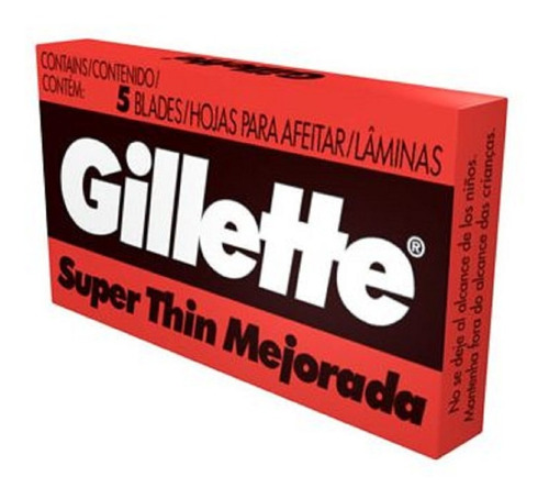 10 Cajas Hojitas De Afeitar Gillete Superthin Total 50 Hojas