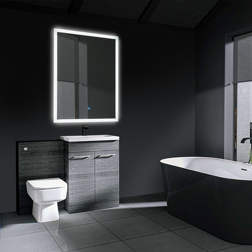 Imagen 7 de 9 de Espejo Luz Led 80 X 60 Cm Touch Vertical De Baño