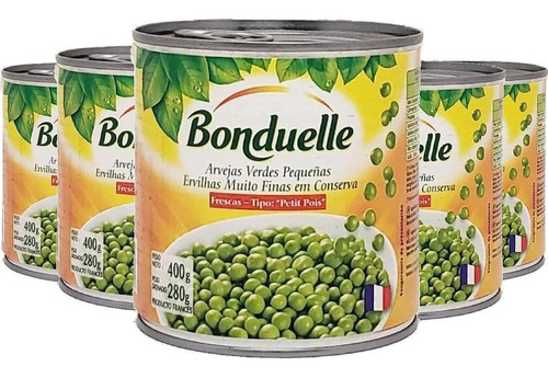 Kit 5 Ervilha Bonduelle Muito Fina 400g