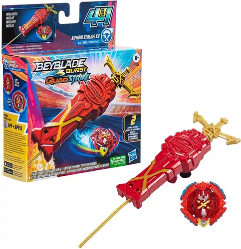 Beyblade QuadStrike Pião e Lançador - Zeal Achilles A8