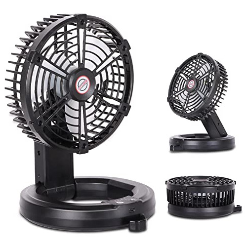 Fan Battery Operated Rechargeable Fan Foldable, Camping...